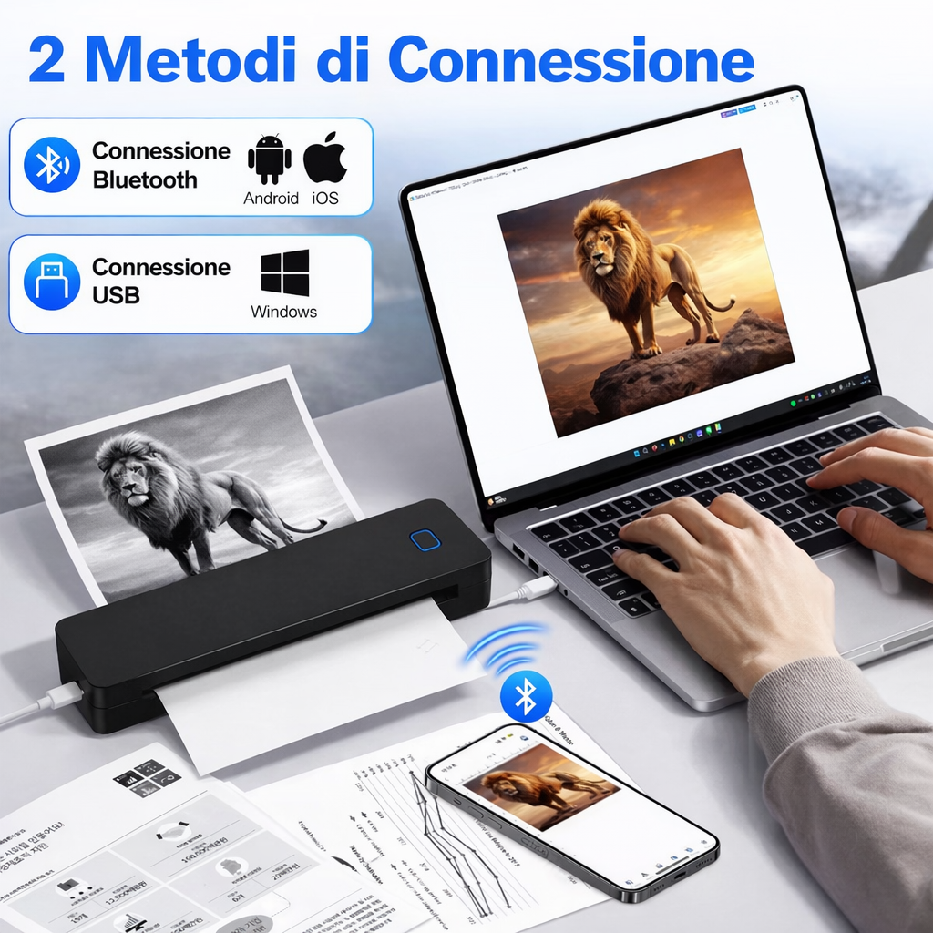 Stampante Termica Portatile Bluetooth A4