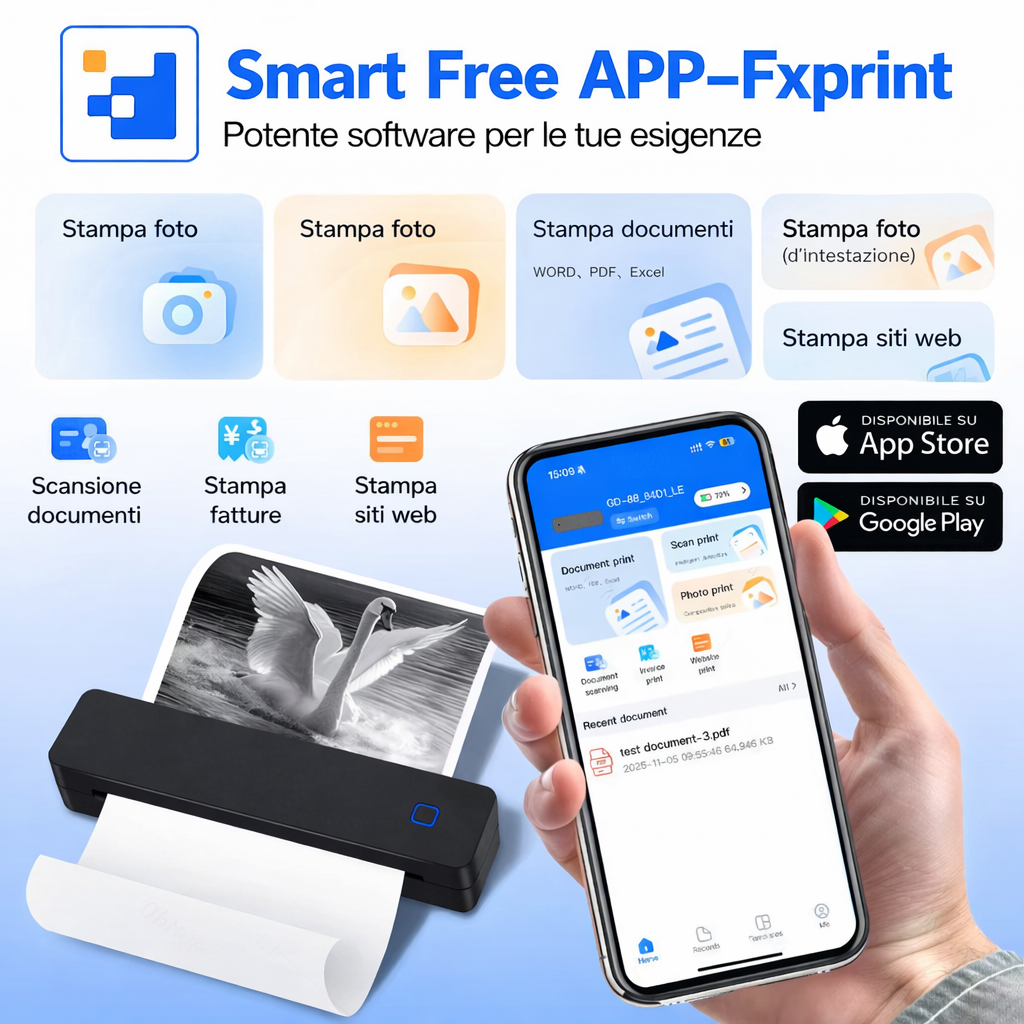 Stampante Termica Portatile Bluetooth A4